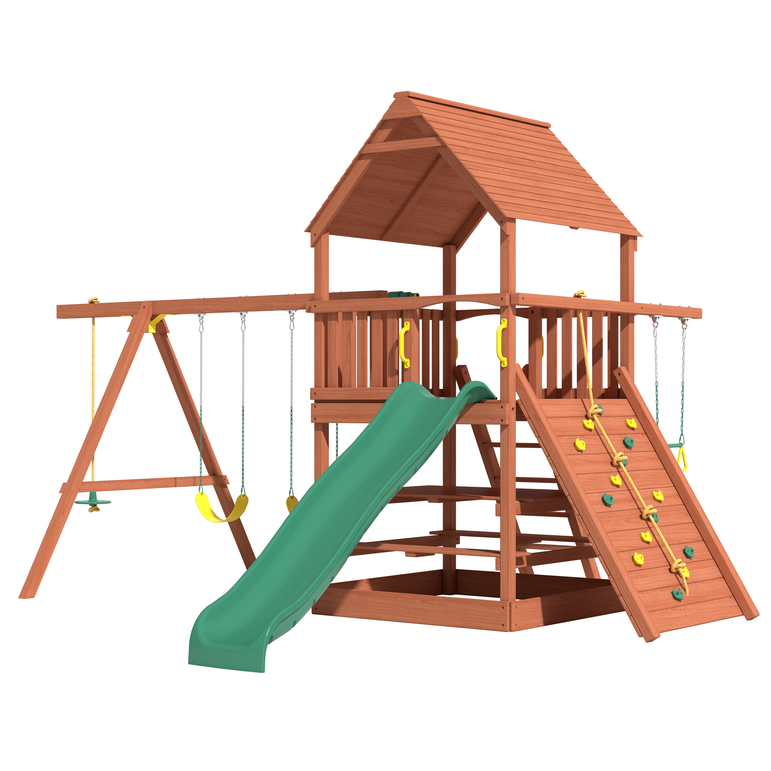 Wooden Swing and Slide Set - Crafted from Chinese fir